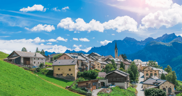 Hillside Swiss village