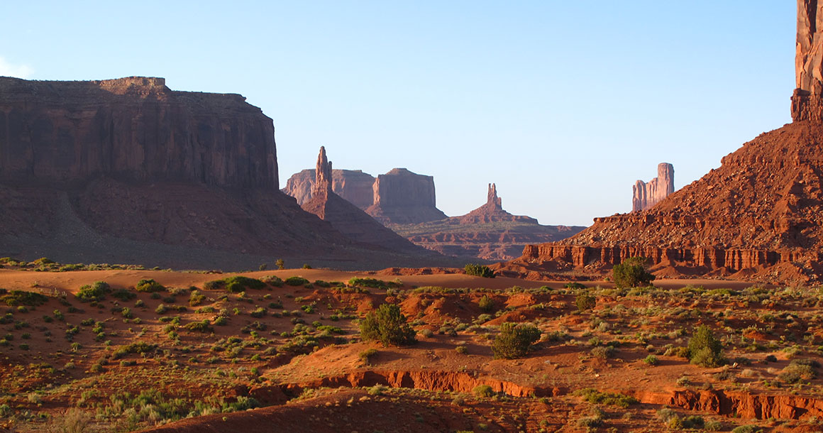 A photo of Monument Valley on the Arizona/Utah border taken during a hiking tour with Ryder-Walker Alpine Adventures.