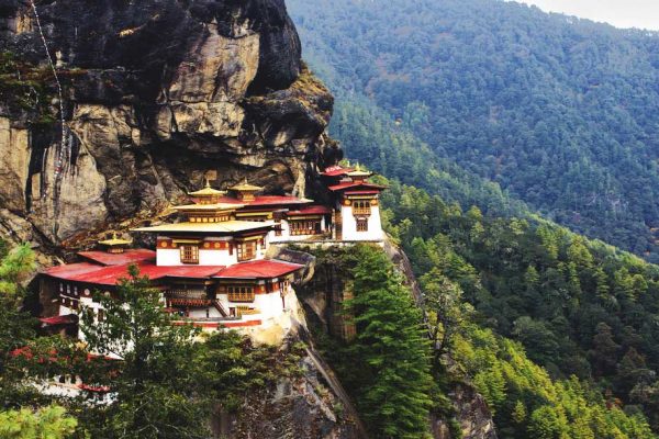The famous Tiger's Nest Temple in Bhutan, a favorite stop during our Bhutan hiking tour.