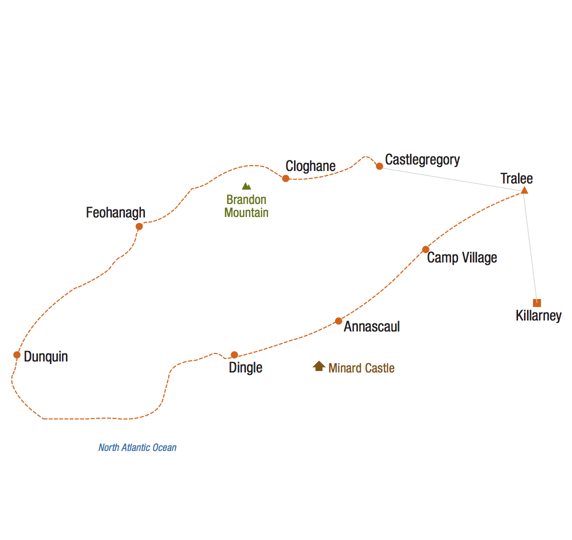 Ireland Dingle Way trek Map