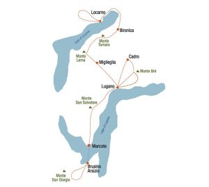 Ticino hiking tour Map