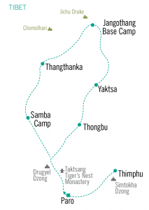 Bhutan Trip Map