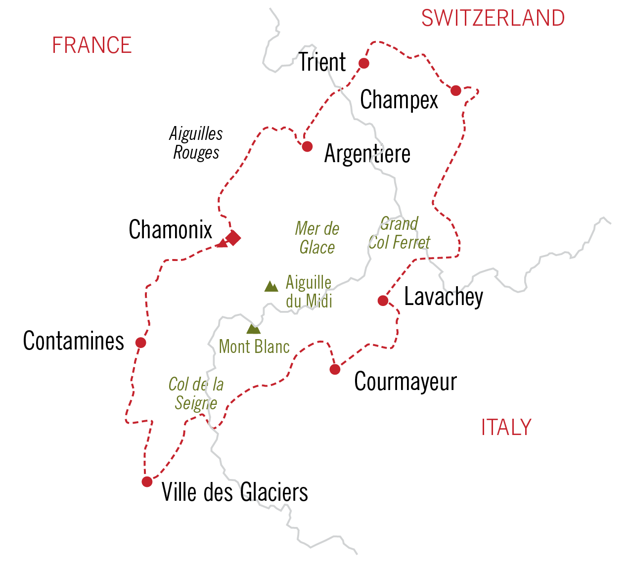 Mont Blanc Trip Map