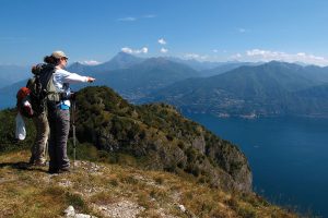 Hiking in Italy overlooking Lake Como