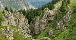 Mountains and valley near Mont Blanc