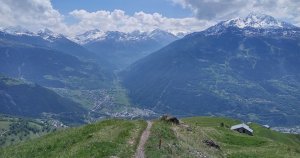 trail overlooking Chamonix, France
