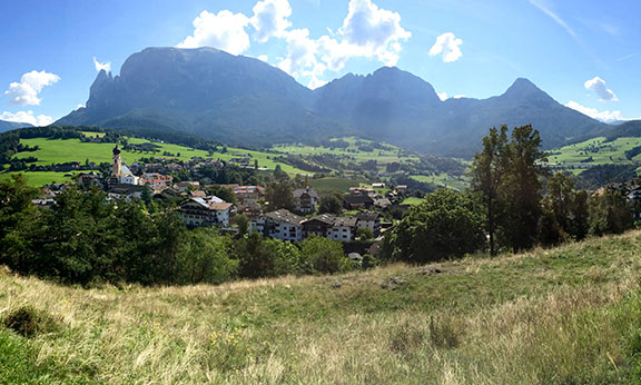 The Village of Völs am Schlern in the Italian Dolomites, South Tyrol.