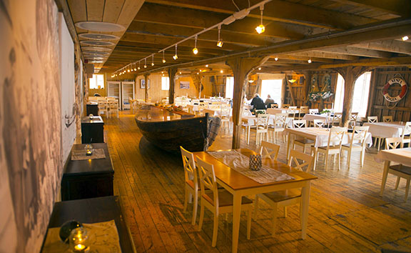 Rorbu dining room, Lofoten, Norway.