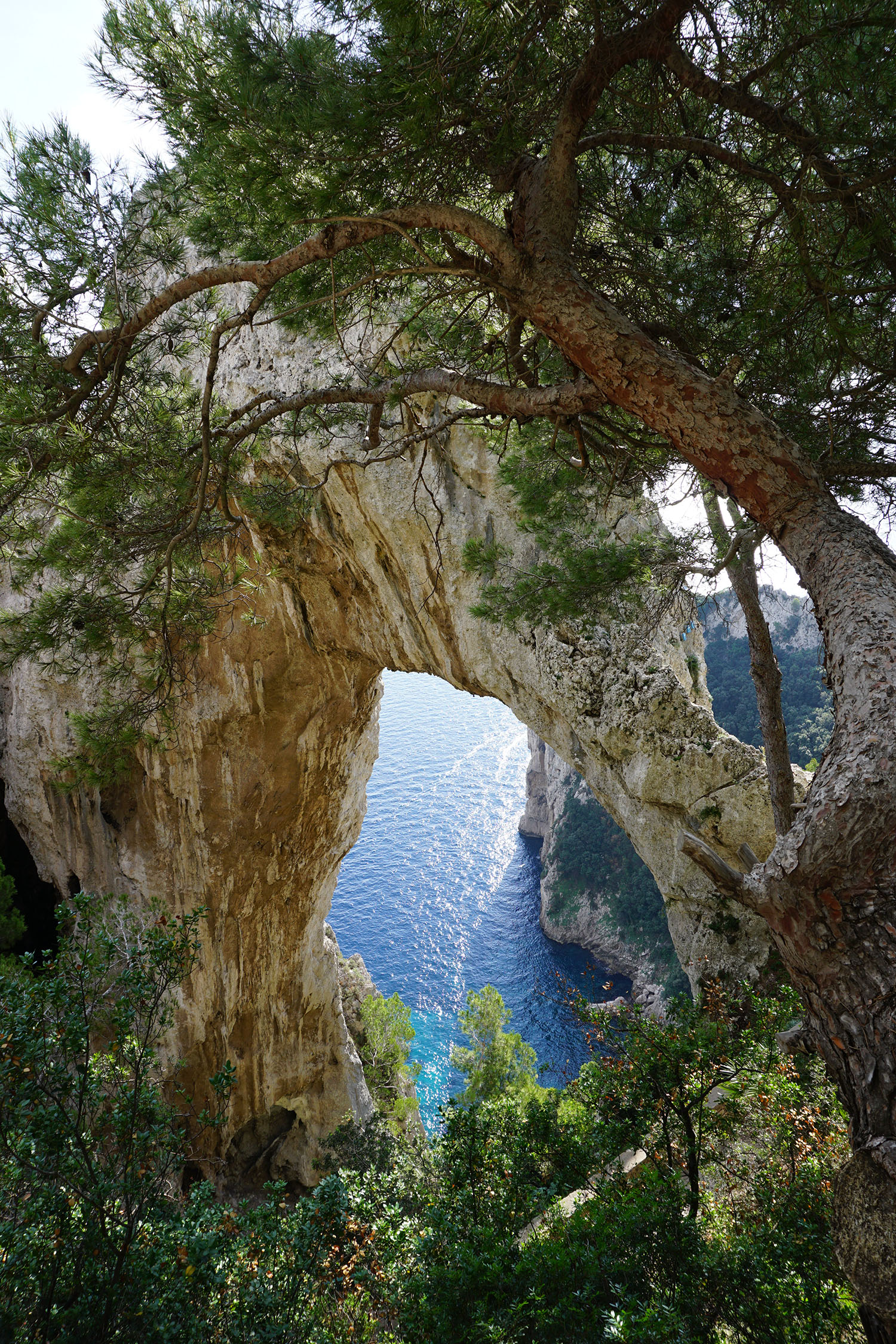 Rock formations along the Amalfi Coast, Italy.
