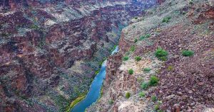 A view if the river from he top of the canyon in New Mexico