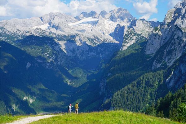 Couple hiking in Austria.