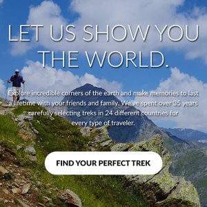Find you perfect trek image with hiker in the mountains