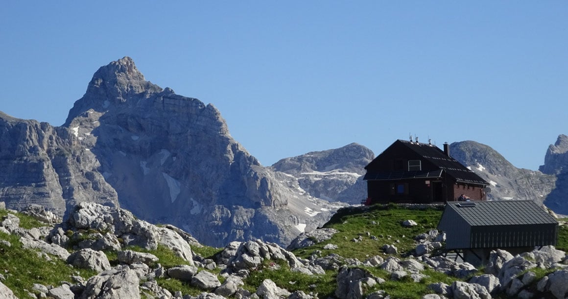 Two buildings in the Julian alps of Slovenia