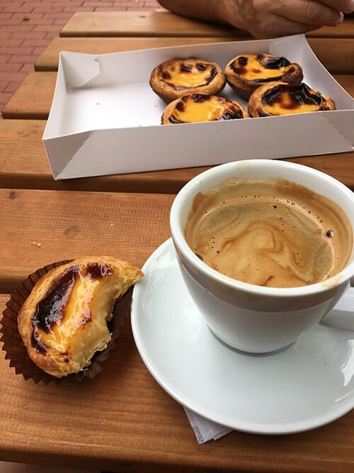 Coffee and pastries in Portugal