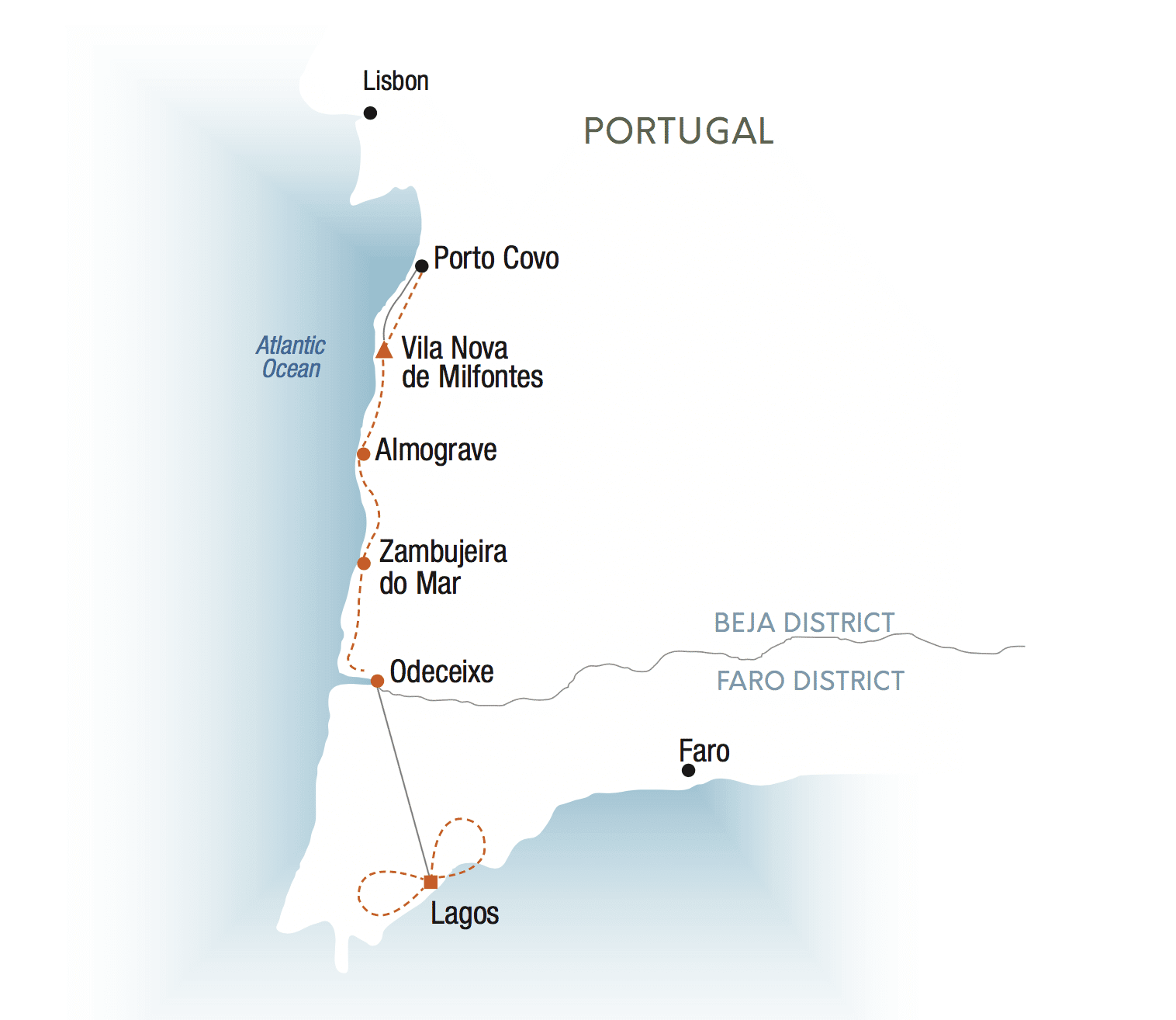 Portugal trek map