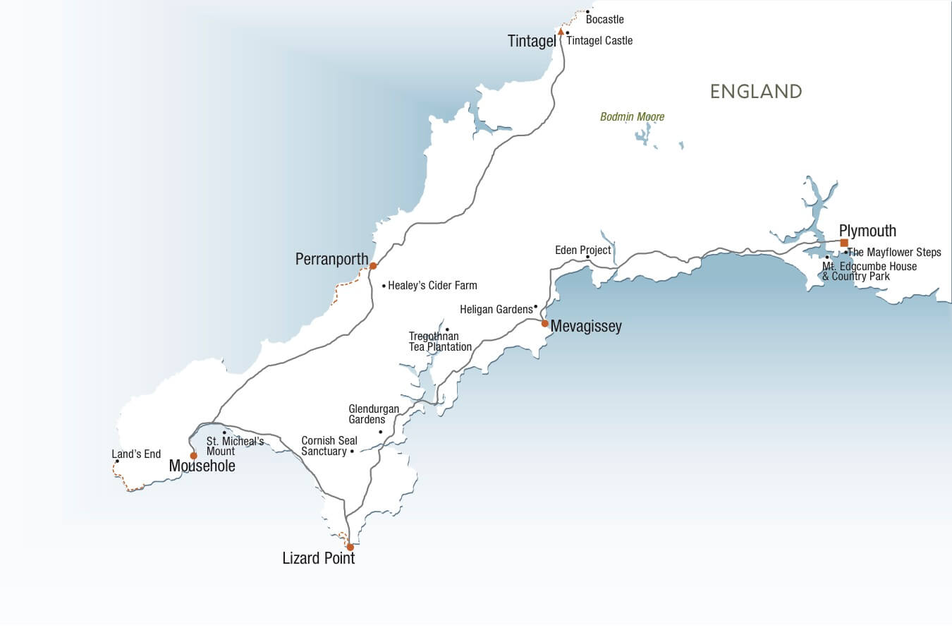 Cornwall England map