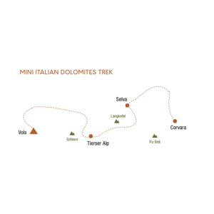 Italian Dolomites mini trek map