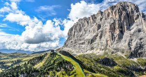 Dolomites mountain and valley