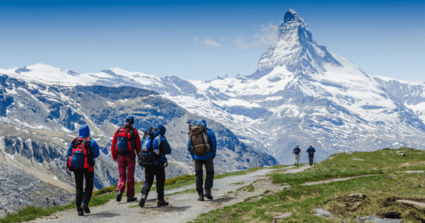 Hikers hiking along the Matterhorn trail