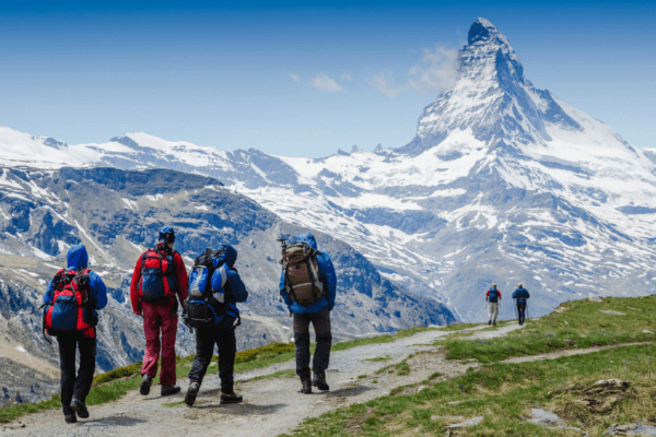 Hikers hiking along the Matterhorn trail