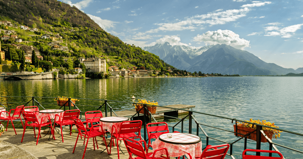 Lake Como lakeside restaurant
