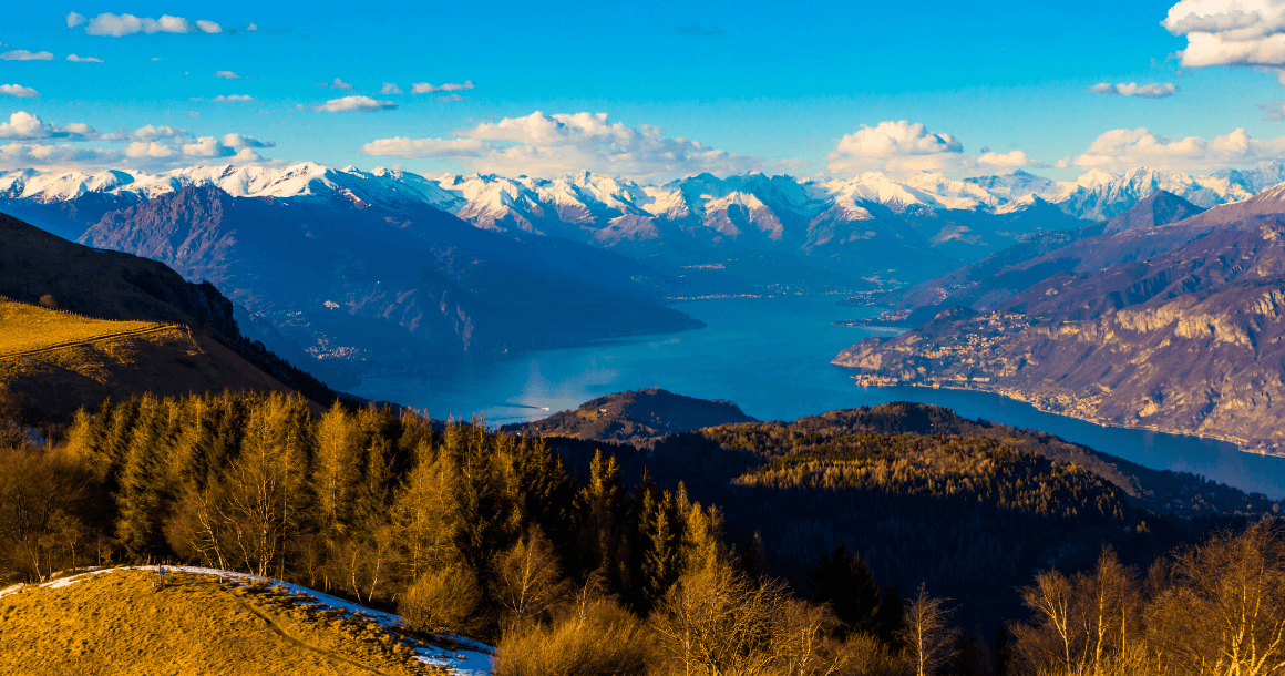 Lake Como view with the Alps