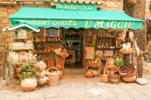Food market in Corsica, France