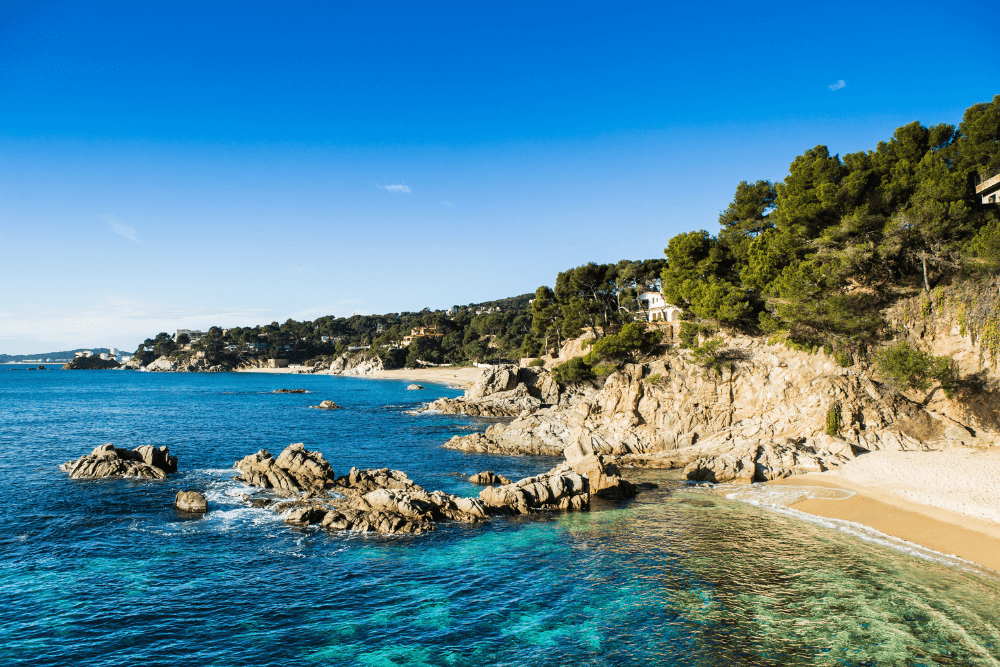 Coastline in Spain on Costa Brava trek