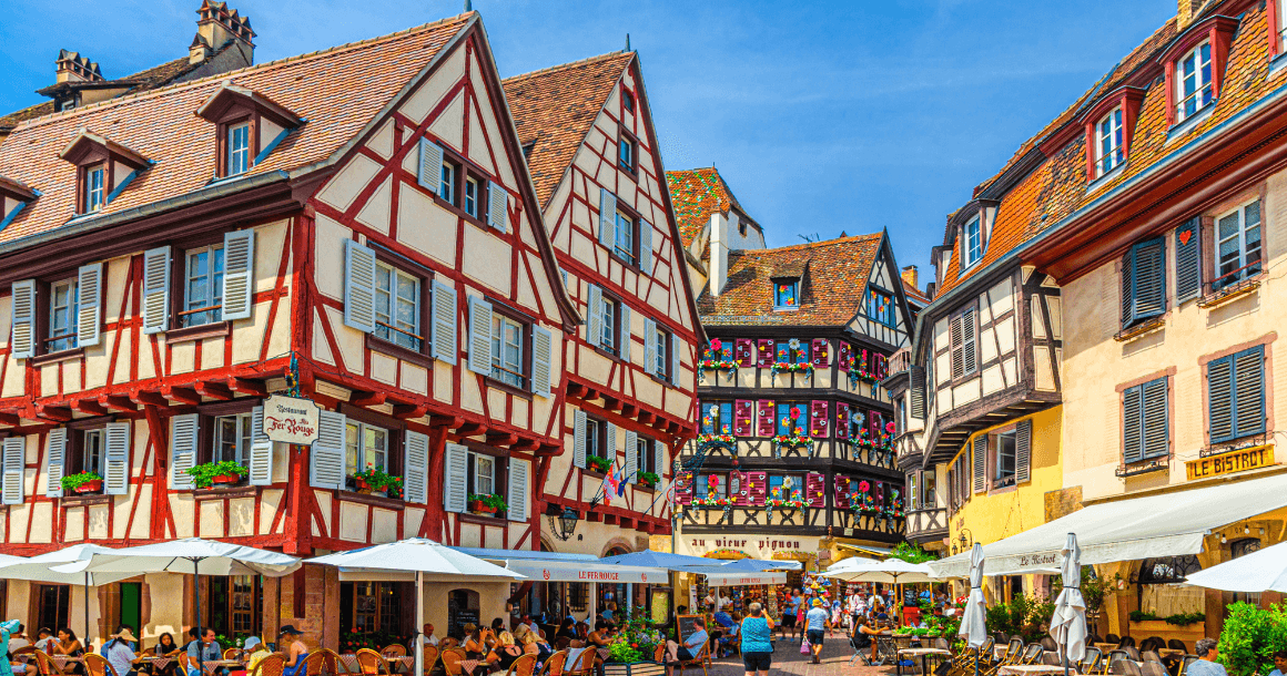 Eating outside Colmar