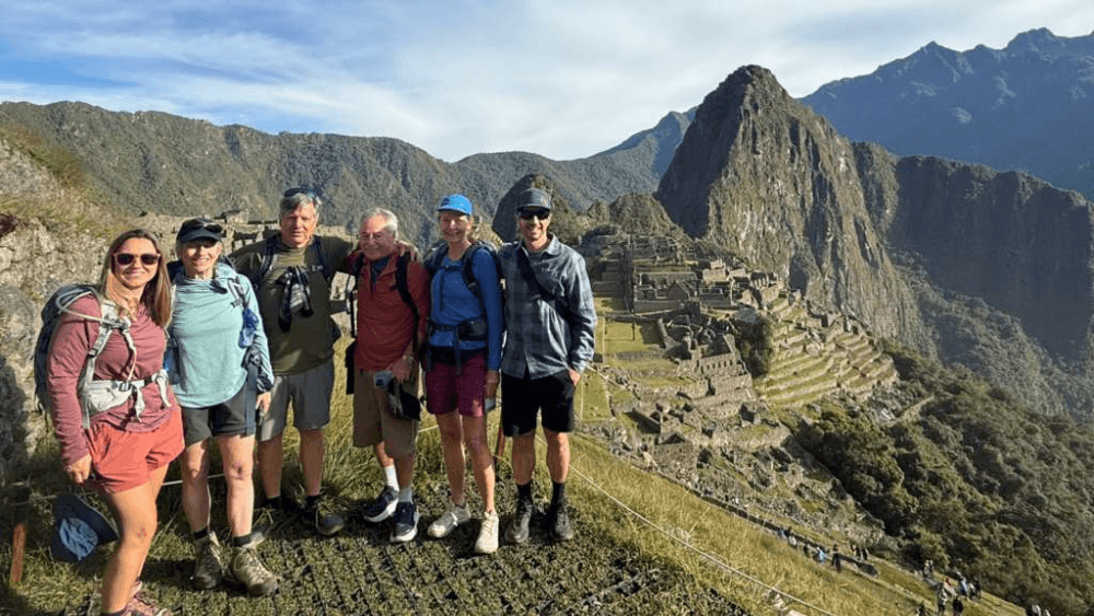 Peru hiking group at Machu Picchu
